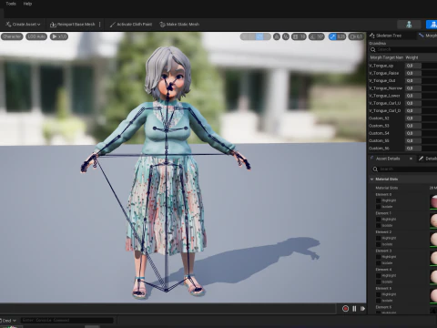Grandma Cartoon Old Woman Rigged 3D Model