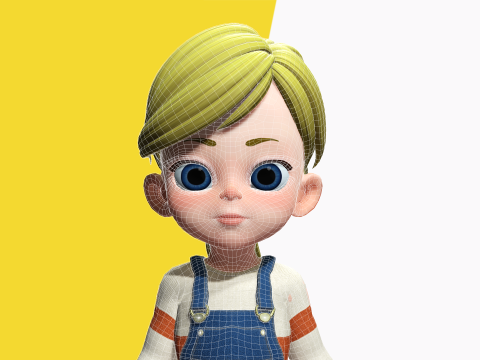 Sister Cartoon girl Rigged child 3D Model
