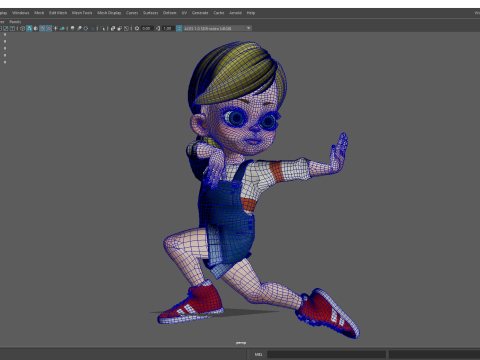 Sister Cartoon girl Rigged child 3D Model