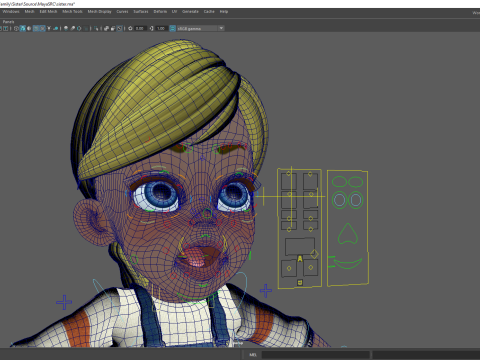 Sister Cartoon girl Rigged child 3D Model
