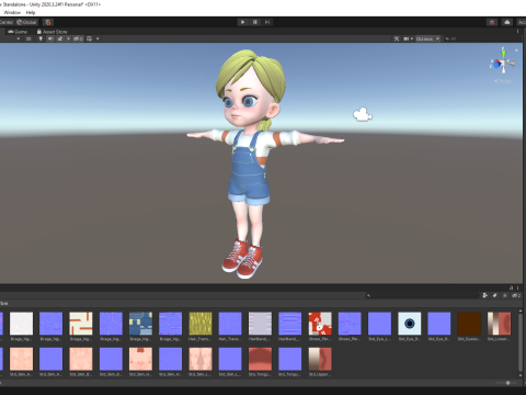 Sister Cartoon girl Rigged child 3D Model