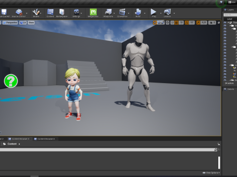 Sister Cartoon girl Rigged child 3D Model