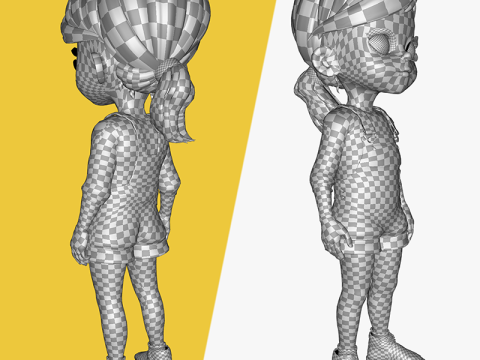 Sister Cartoon girl Rigged child 3D Model