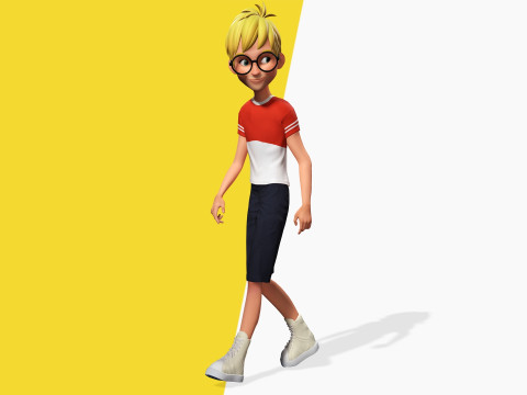 Cartoon Young Teen man child Rigged Low-poly 3D 모델
