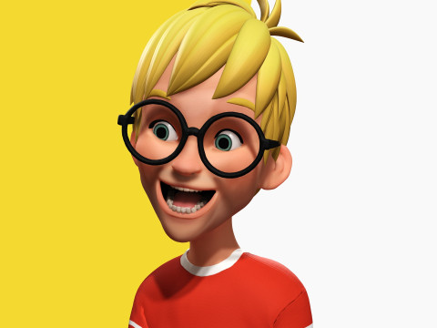 Cartoon Young Teen man child Rigged Low-poly 3D 모델