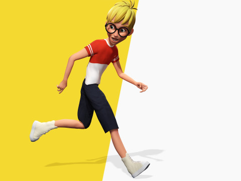Cartoon Young Teen man child Rigged Low-poly 3D 모델