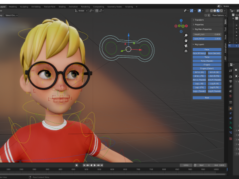 Cartoon Young Teen man child Rigged Low-poly 3D 모델