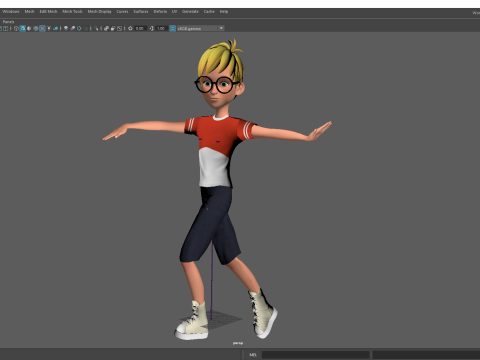 Cartoon Young Teen man child Rigged Low-poly 3D 모델