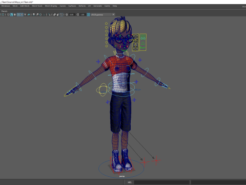 Cartoon Young Teen man child Rigged Low-poly 3D 모델