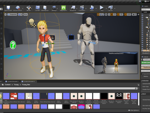 Cartoon Young Teen man child Rigged Low-poly 3D 모델