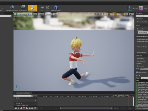Cartoon Young Teen man child Rigged Low-poly 3D 모델