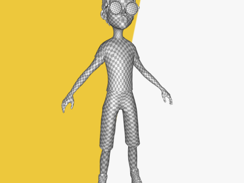 Cartoon Young Teen man child Rigged Low-poly 3D 모델