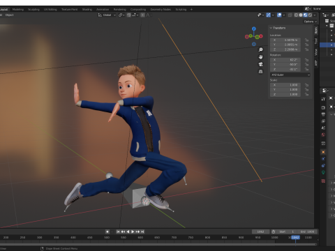 Child Young Teen Cartoon man Rigged Low-poly 3D Model