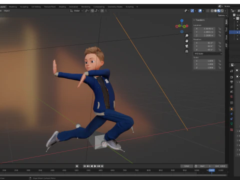 Child Young Teen Cartoon man Rigged Low-poly 3D Model