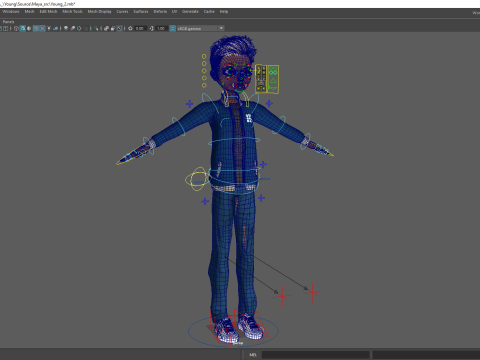 Child Young Teen Cartoon man Rigged Low-poly 3D Model