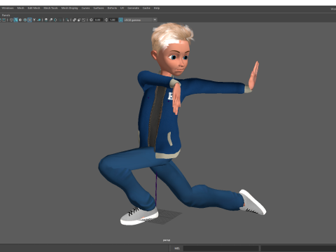 Child Young Teen Cartoon man Rigged Low-poly 3D Model