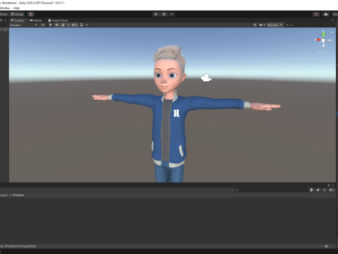 Child Young Teen Cartoon man Rigged Low-poly 3D Model