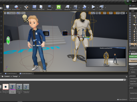 Child Young Teen Cartoon man Rigged Low-poly 3D Model