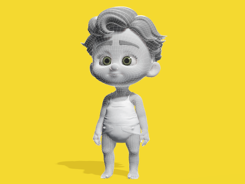 Free Toon Child Stylized Cartoon Kid Rigged Baby Character 3D-Modell
