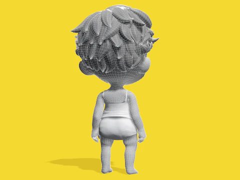 Free Toon Child Stylized Cartoon Kid Rigged Baby Character 3D Model