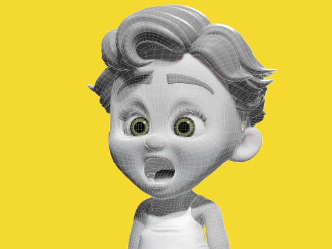 Free Toon Child Stylized Cartoon Kid Rigged Baby Character 3D Model