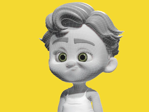 Free Toon Child Stylized Cartoon Kid Rigged Baby Character 3D Model