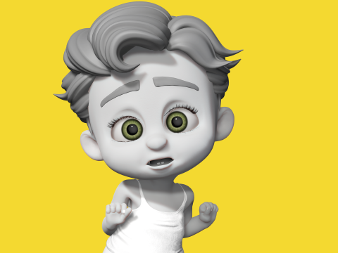 Free Toon Child Stylized Cartoon Kid Rigged Baby Character 3D-Modell