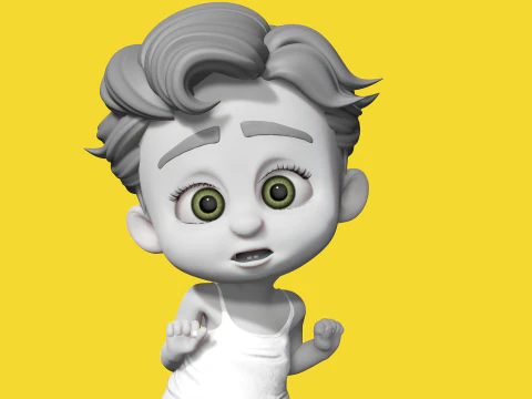 Free Toon Child Stylized Cartoon Kid Rigged Baby Character 3D Model