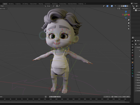 Free Toon Child Stylized Cartoon Kid Rigged Baby Character 3D-Modell