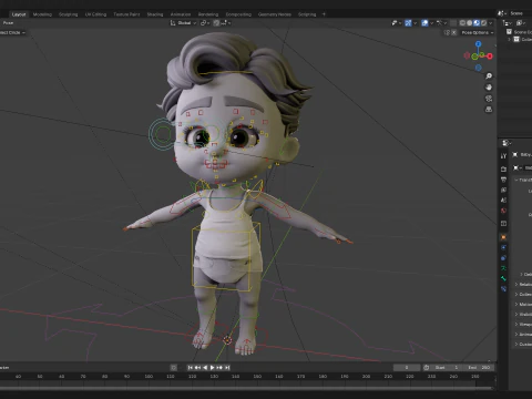 Free Toon Child Stylized Cartoon Kid Rigged Baby Character 3D Model