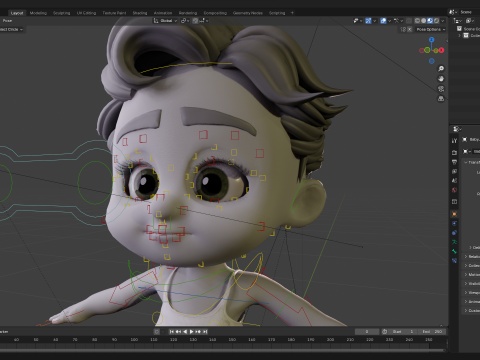 Free Toon Child Stylized Cartoon Kid Rigged Baby Character 3D-Modell