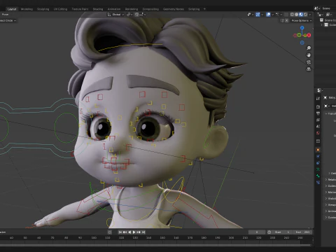Free Toon Child Stylized Cartoon Kid Rigged Baby Character 3D Model