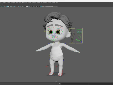 Free Toon Child Stylized Cartoon Kid Rigged Baby Character 3D Model