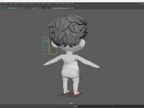 Free Toon Child Stylized Cartoon Kid Rigged Baby Character 3D Model