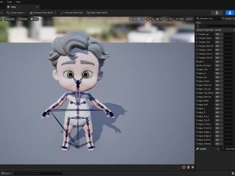 Free Toon Child Stylized Cartoon Kid Rigged Baby Character 3D Model