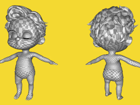 Free Toon Child Stylized Cartoon Kid Rigged Baby Character 3D Model