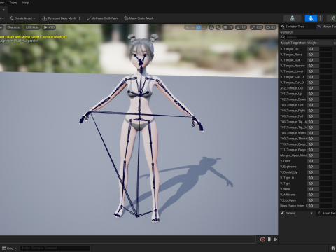 Free Stylized Cartoon Female Young Woman with Perfect Topology Model 3D