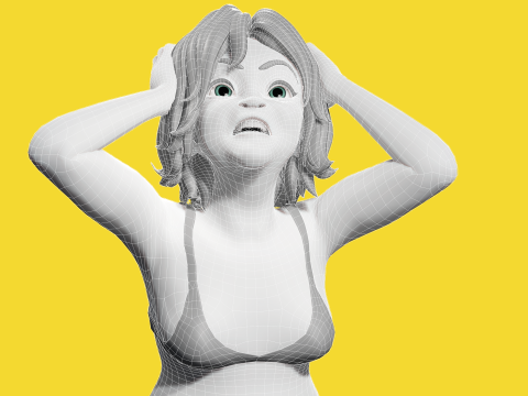 Free Stylized Cartoon Older Woman Rigged Elderly grandmother 3D Модель