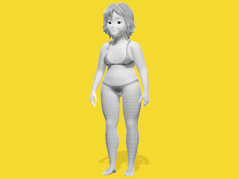 Free Stylized Cartoon Older Woman Rigged Elderly grandmother 3D Модель