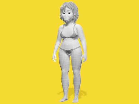 Free Stylized Cartoon Older Woman Rigged Elderly grandmother 3D Model