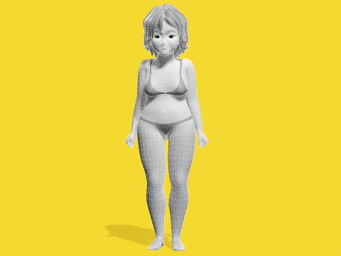 Free Stylized Cartoon Older Woman Rigged Elderly grandmother 3D Model