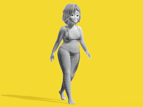 Free Stylized Cartoon Older Woman Rigged Elderly grandmother 3D Model