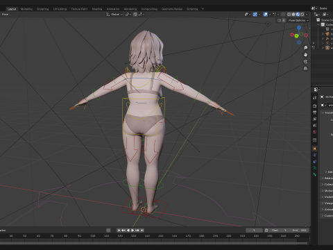 Free Stylized Cartoon Older Woman Rigged Elderly grandmother 3D Модель
