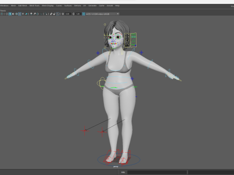 Free Stylized Cartoon Older Woman Rigged Elderly grandmother 3D Модель