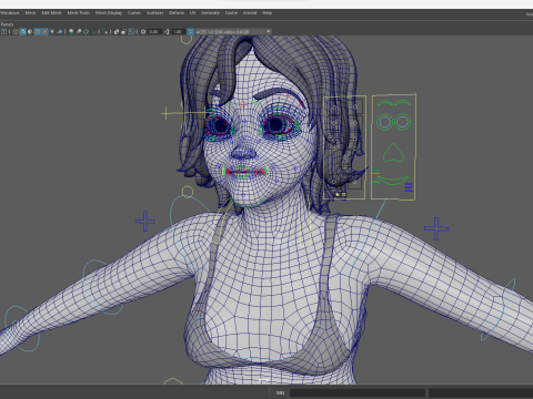 Free Stylized Cartoon Older Woman Rigged Elderly grandmother 3D Модель