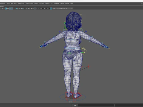 Free Stylized Cartoon Older Woman Rigged Elderly grandmother 3D Model