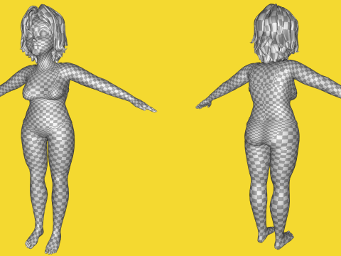 Free Stylized Cartoon Older Woman Rigged Elderly grandmother 3D Модель