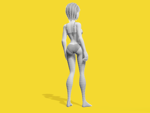 Free Stylized Cartoon Woman Woman with Perfect Topology 3Dモデル