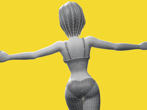 Free Stylized Cartoon Woman Woman with Perfect Topology 3Dモデル