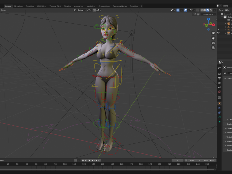Free Stylized Cartoon Woman Woman with Perfect Topology 3Dモデル